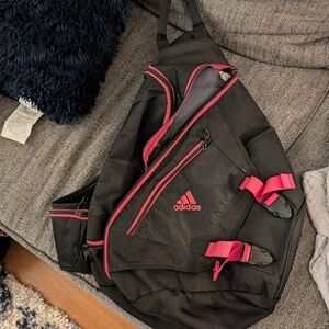adidas Black and Pink Sling Backpack